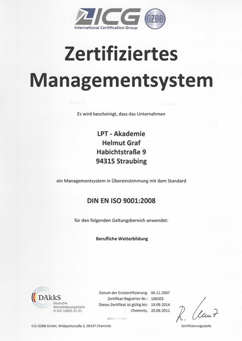 Zertifiziertes Managementsystem