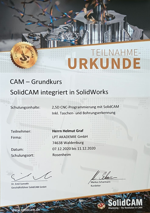 SolidCAM integriert in SolidWorks